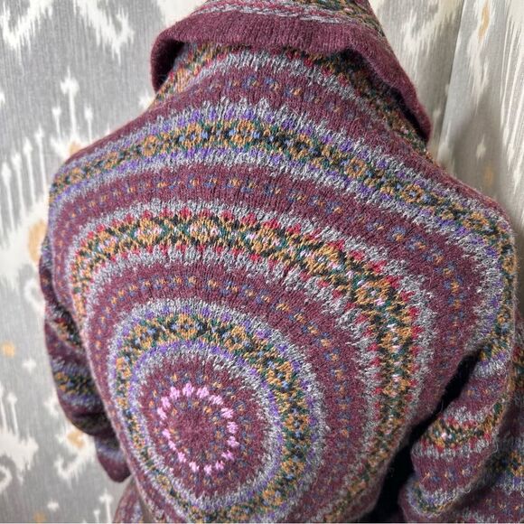 Ralph Lauren Hand Knit Fair Isle Wool Cashmere Blend Circle Cardigan Sweater - Picture 10 of 16